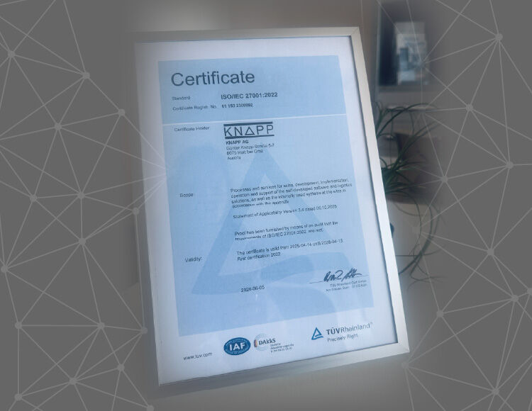 Epilog vključen v certifikacijo ISO 27001:2022 skupine KNAPP